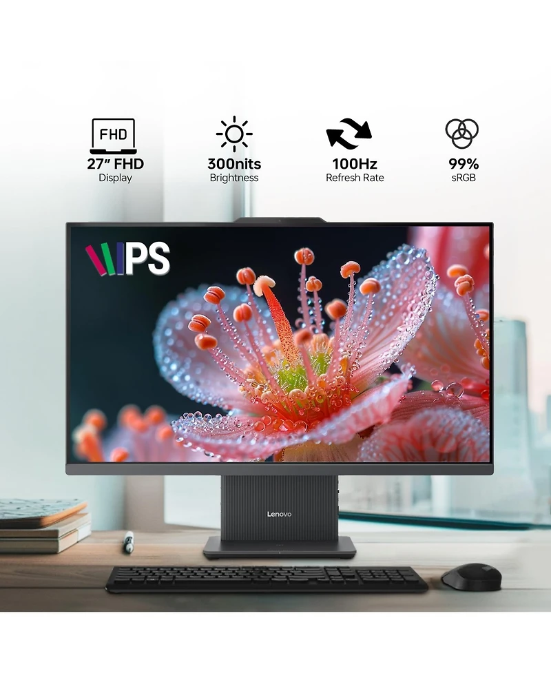 Lenovo IdeaCentre 27" All-in-One Amd Ryzen 7 16GB Ram Amd Radeon Graphics 1TB Ssd Storage Windows 11 Pro 100Hz