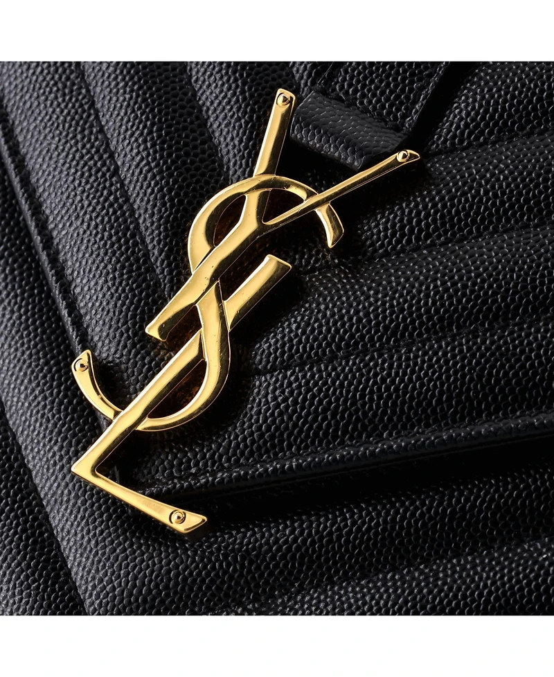 Pre-Owned Saint Laurent Large Classic Monogram Envelope Satchel Matelasse Chevron Leather