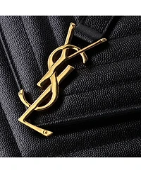 Pre-Owned Saint Laurent Large Classic Monogram Envelope Satchel Matelasse Chevron Leather