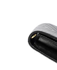 Pre-Owned Saint Laurent Classic Monogram Envelope Wristlet Clutch Matelasse Chevron Leather