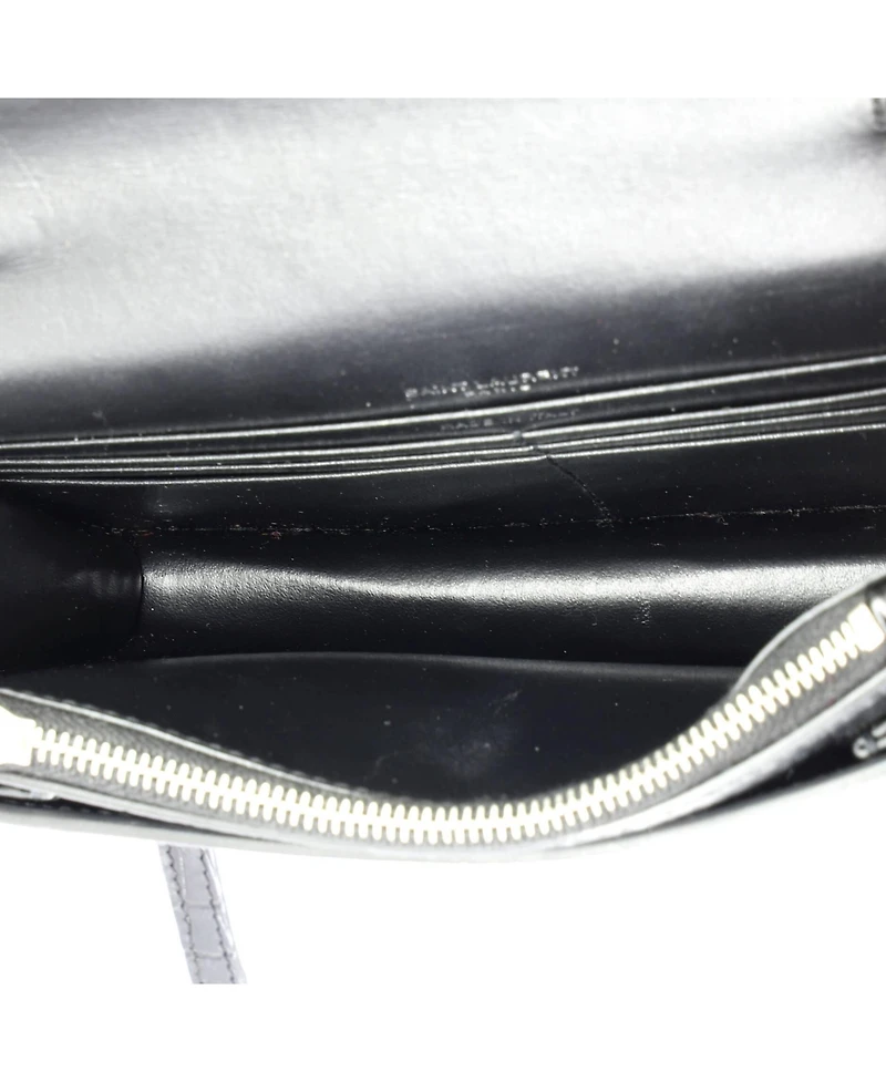 Pre-Owned Saint Laurent Sunset Top Handle Chain Wallet Embossed Leather