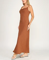 Trixxi Juniors' Sleeveless Cowl Neck Maxi Dress