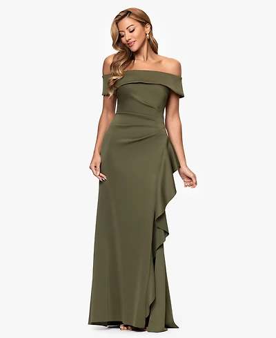 Xscape Petite Off The Shoulder Sleeveless Dress