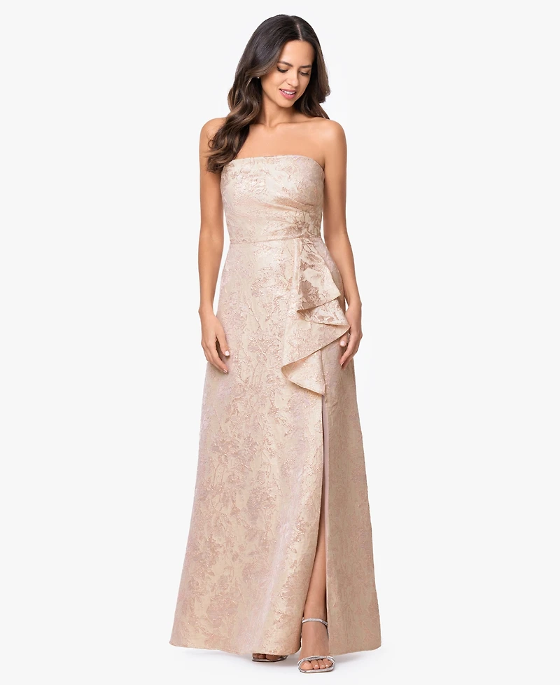 Xscape Petite Sleeveless Strapless Gown