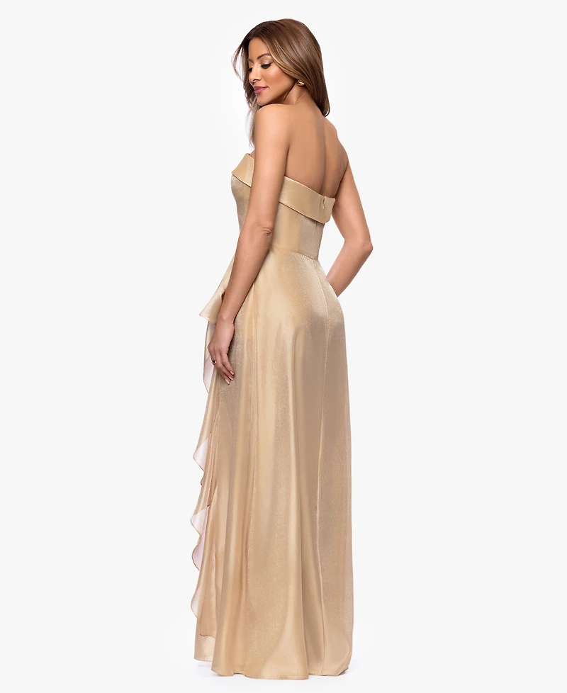 Xscape Petite Sleeveless A-Line Strapless Gown