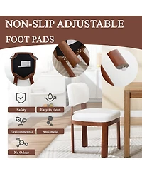 Boyel Living Farmhouse Wooden Dining Chairs Set of 2 Modern Fabric Upholstered Armless Side Chairs