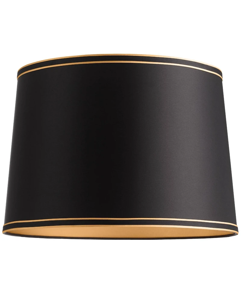 Springcrest Set of 2 Drum Lamp Shades Medium 14" Top x 16" Bottom x 11" High Spider with Replacement Harp and Finial Fitting