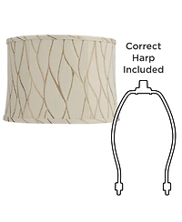 Springcrest Kinmen Slant Print Lamp Shade Cream Drum Softback Washer Harp Finial
