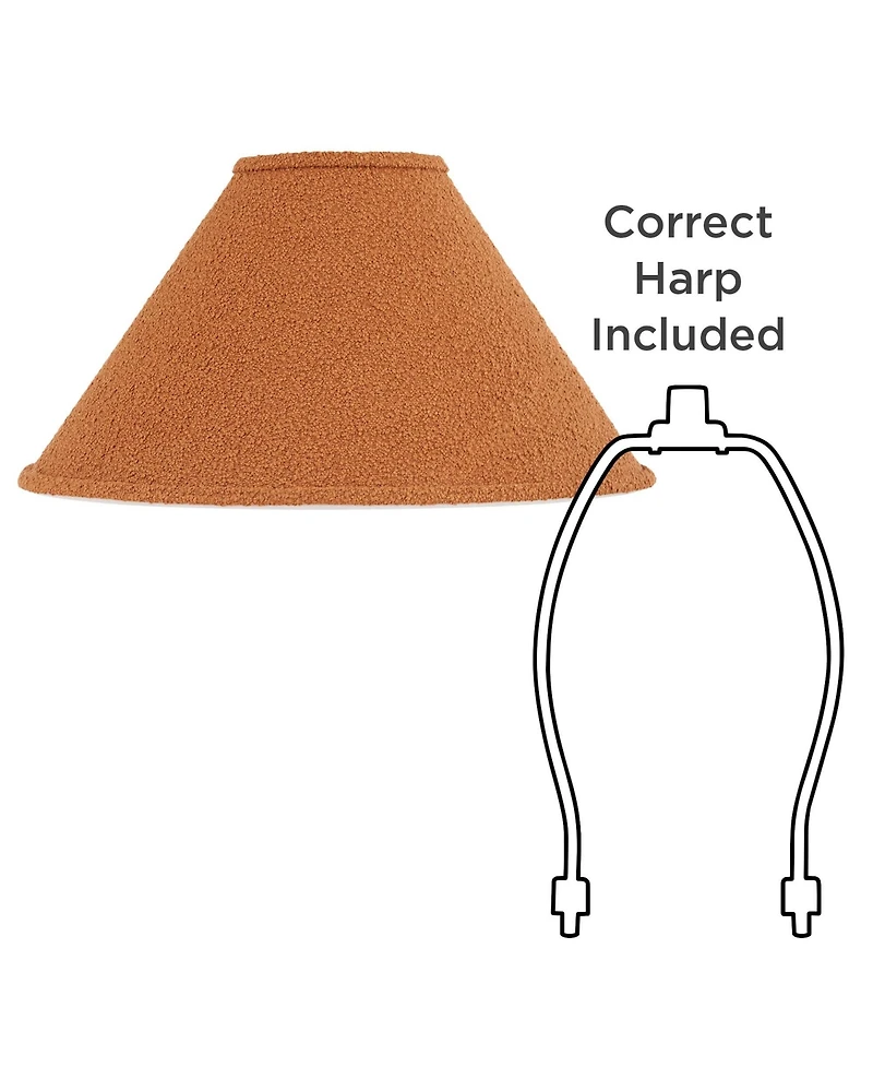 Springcrest Lamp Shade Replacement Tapered Boucle Woven Fabric Spider Harp Finial