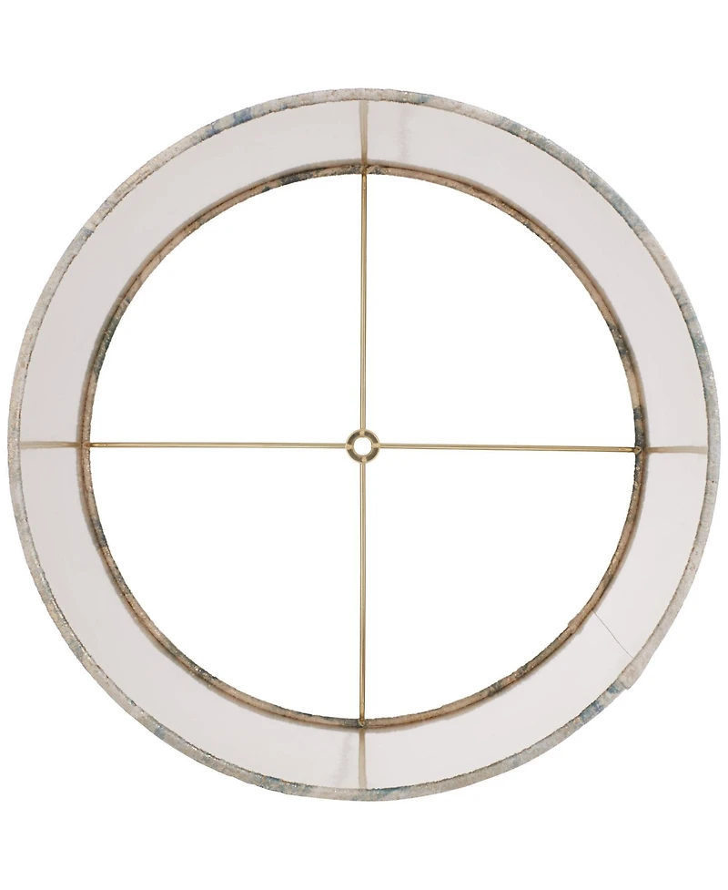 Springcrest Slant Print Lamp Shade Replacement Drum Velvet Leaves Spider Harp Finial