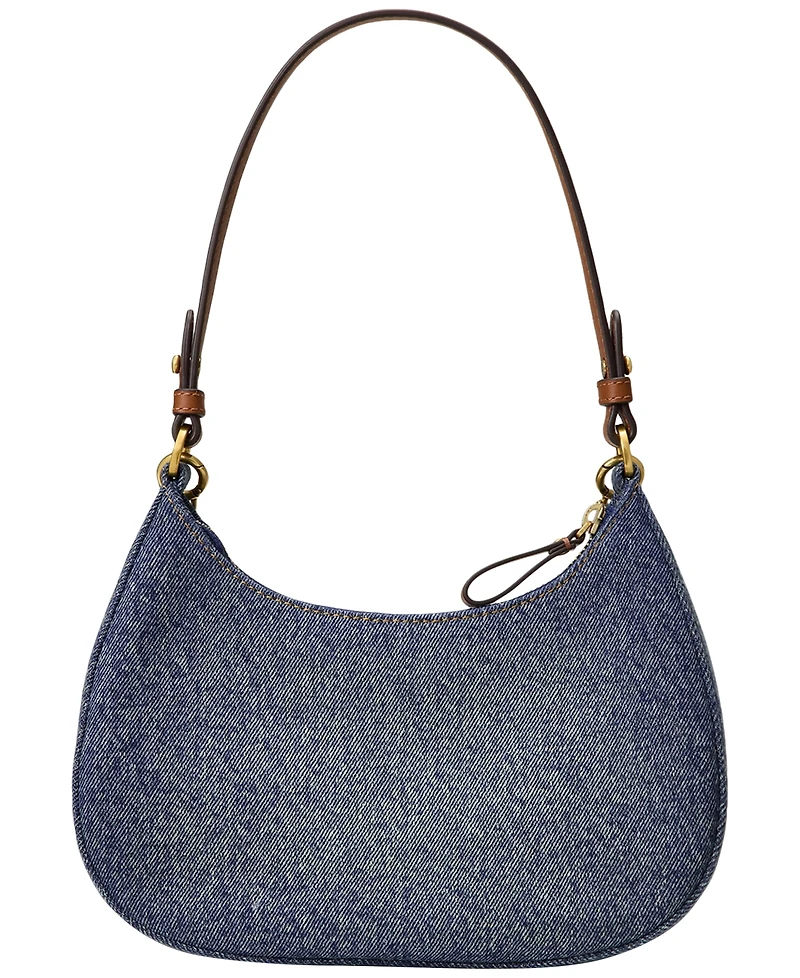 Lauren Ralph Lauren Denim Small Marcy Zip-Top Shoulder Handbag