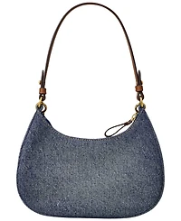 Lauren Ralph Lauren Denim Small Marcy Zip-Top Shoulder Handbag
