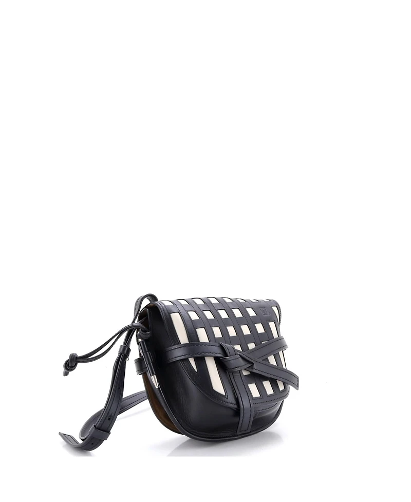 Pre-Owned Loewe Small Gate Shoulder Bag Grid Leather