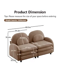 Rainsken Teddy Fabric Loveseat Sofa