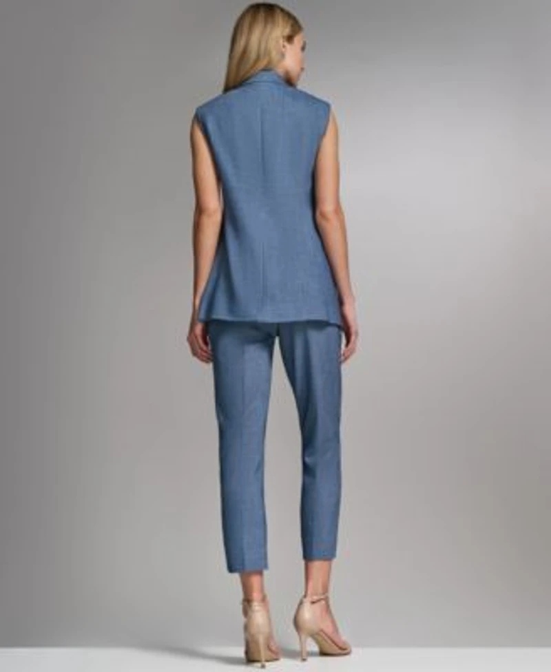 Calvin Klein Petite Collared Front Button Vest High Waisted Modern Fit Pants