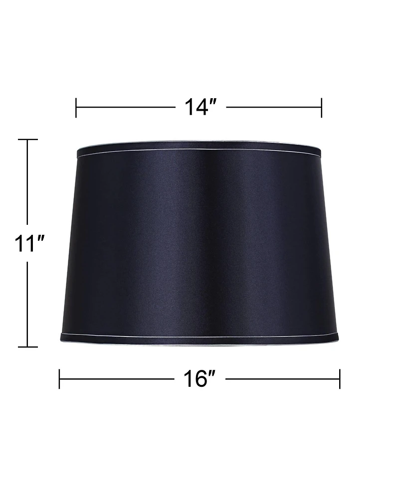 Springcrest Set of 2 Drum Lamp Shades Medium 14" Top x 16" Bottom x 11" High Spider Replacement Harp Finial Fitting