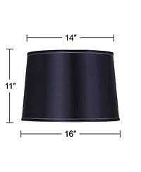 Springcrest Set of 2 Drum Lamp Shades Medium 14" Top x 16" Bottom x 11" High Spider Replacement Harp Finial Fitting