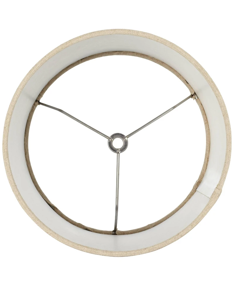 Springcrest Set of 2 Cylinder Lamp Shades Tan Small 8" Top x 8" Bottom x 11" High Spider with Replacement Harp and Finial Fitting