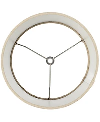 Springcrest Set of 2 Cylinder Lamp Shades Tan Small 8" Top x 8" Bottom x 11" High Spider with Replacement Harp and Finial Fitting