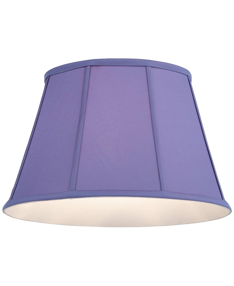Springcrest Mapo 11" Top x 17" Bottom x 11" High x 11" Slant Lamp Shade Replacement Cornflower Blue Bell Softback Washer Harp Finial