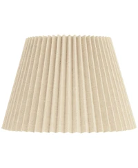 Springcrest 9" Top x 14 1/2" Bottom x 10" High x 10" Slant Lamp Shade Replacement Wide Pleated Spider Harp Finial