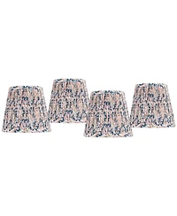 Springcrest " Top x 6" Bottom x 5 1/2" High x 5 1/2" Slant Print Lamp Shade Replacement Set of Shirred Pleated Clip On