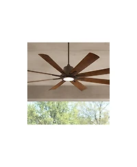 Casa Vieja 54" Inspirit Bronze Led Damp Remote Ceiling Fan