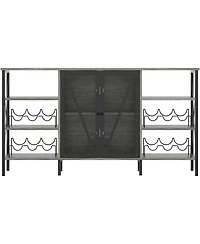 gaomon Modern Liquor Cabinet Station with Wine Rack and Mesh Door, Kitchen Sideboard Buffet Cabinet for Living Room