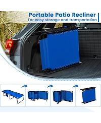 Gouun 4-Position Folding Outdoor Chaise Lounge with Adjustable Backrest