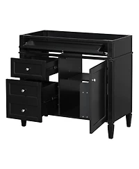 Sillysis 36 Inch Modern Bathroom Vanity without Top Sink, Soft Close Drawers, Adjustable Shelf and Door Organizer for Small Spaces.