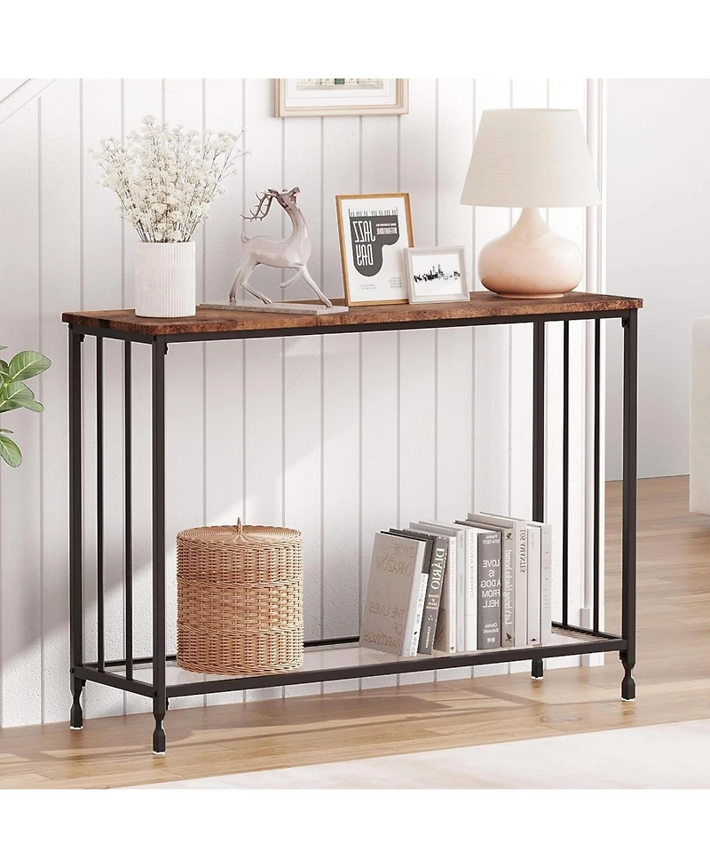 gaomon 2-Tier Small Narrow Farmhouse Sofa Table