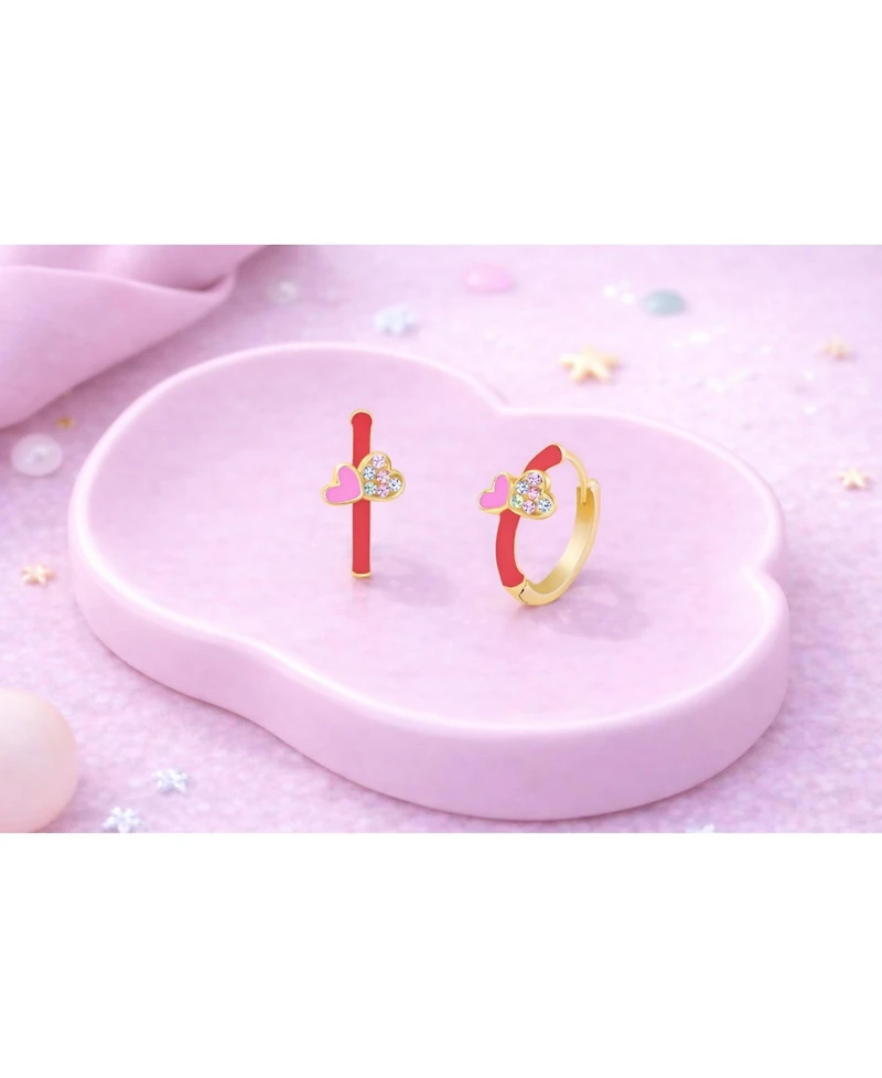 Chanteur Girls Heart Hypoallergenic Earrings with Surgical Titanium Screwbacks