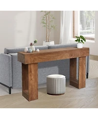 gaomon 63" Wooden Rectangular Console Sofa Table, for Entryway, Living Room, Hallway and Foyer