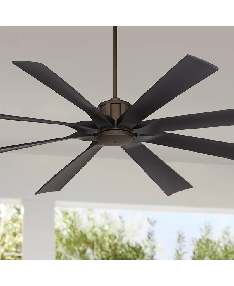 Possini Euro Design 70" Defender Modern Industrial Indoor Outdoor Ceiling Fan Remote