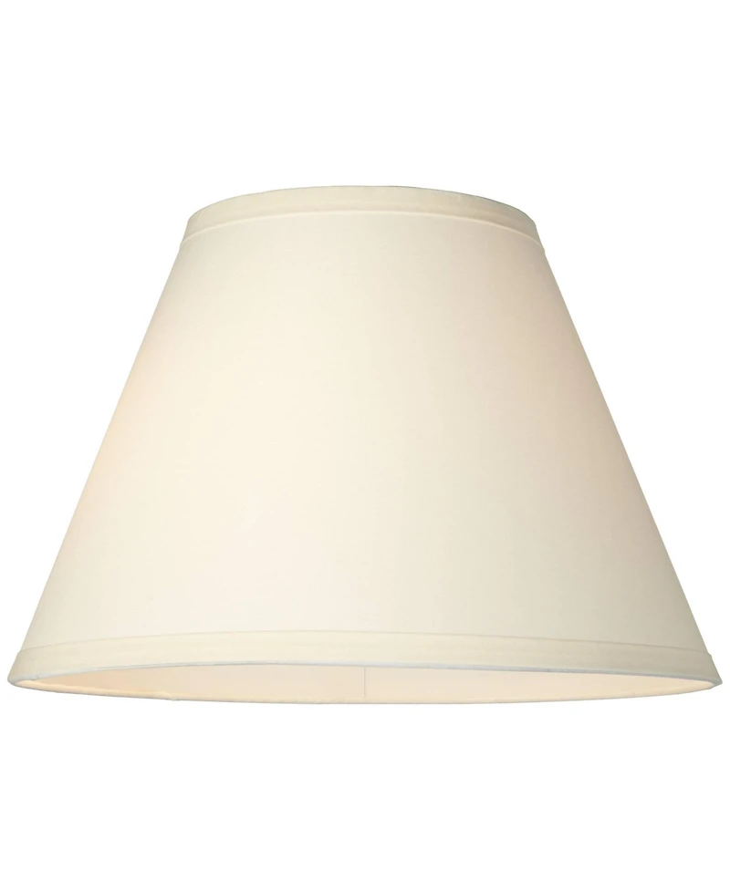 Springcrest Set of 2 Empire Lamp Shades Ivory Small 6" Top x 12" Bottom x 8" High x 8.5" Slant Clip-On Harp Finial Fitting
