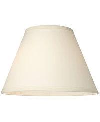 Springcrest Set of 2 Empire Lamp Shades Ivory Small 6" Top x 12" Bottom x 8" High x 8.5" Slant Clip-On Harp Finial Fitting