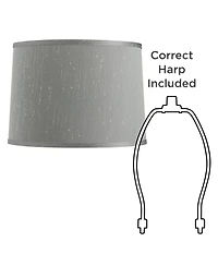 Springcrest Set of 2 Drum Lamp Shades Medium 13" Top x 14" Bottom x 10" High Spider with Replacement Harp and Finial Fitting