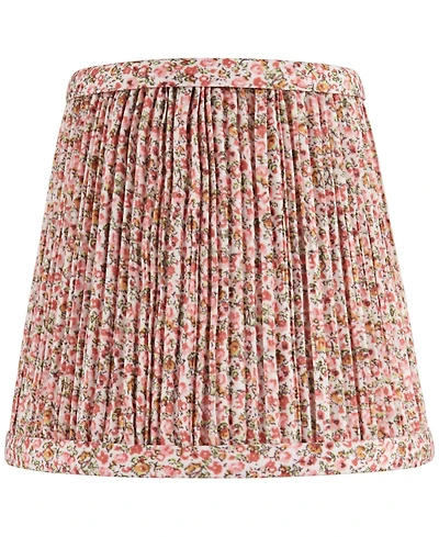 Springcrest 4" Top x 6" Bottom x 5 1/2" High x Print Lamp Shade Replacement Small Leaf Shirred Pleated Clip On Candelabra