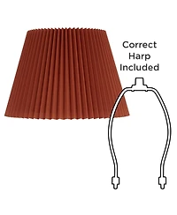 Springcrest 9" Top x 14 1/2" Bottom x 10" High x 10" Slant Lamp Shade Replacement Wide Pleated Spider Harp Finial