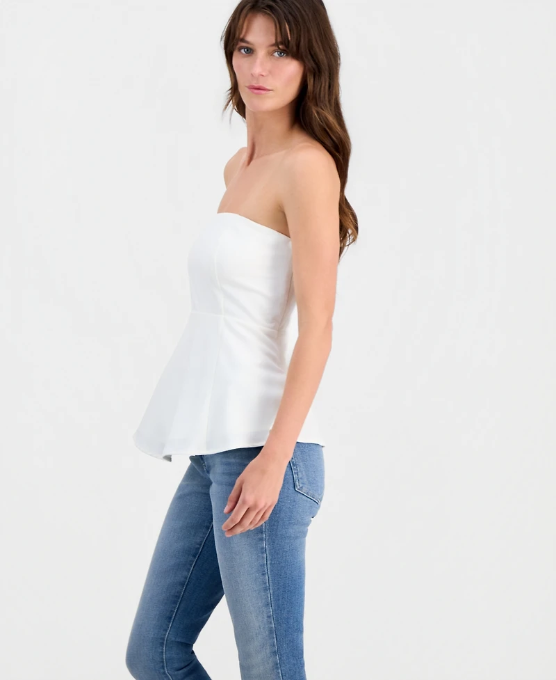 I.n.c. International Concepts Women's Strapless Peplum-Hem Top, Macy's Exclusive