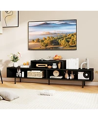 Gouun Contemporary Three-Cubby Tv Stand with Raised Base