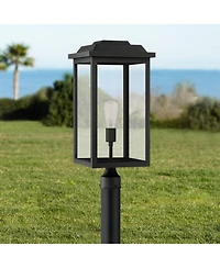 John Timberland Eastcrest Modern Outdoor Post Light Textured 22 1/2" Clear Glass Panels for Exterior Barn Deck House Porch Yard Patio Outside