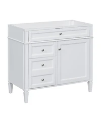 Sillysis Bathroom Vanity without Top Sink, Soft Close Drawers, Adjustable Shelf and Door Organizer for Small