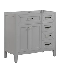 Sillysis 36 Inch Modern Bathroom Vanity Base without Top Sink, Solid Wood and Mdf Cabinet with Drawers, Freestanding Storage for Small Spaces.