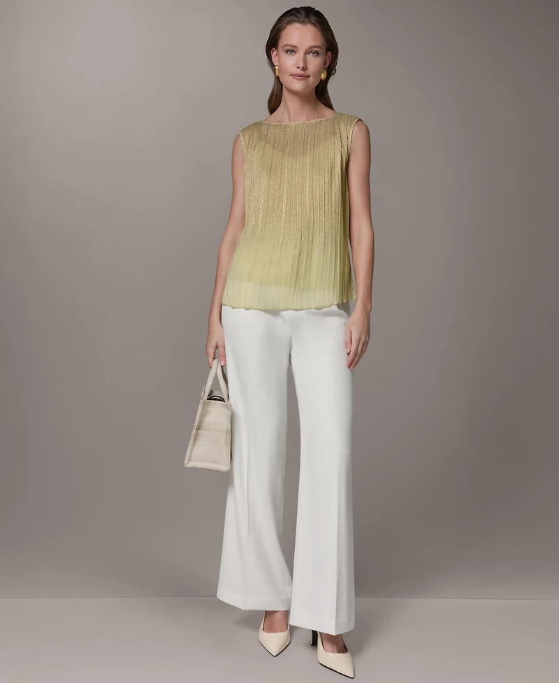 Donna Karan New York Women's Pleated Boat Neck Top