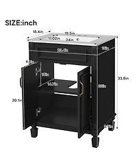 Sillysis 24 Inch Freestanding Bathroom Vanity with Ceramic Sink, Soft Close Storage, Solid Wood Cabinet for Small Spaces.