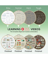 Gnuadz Embroidery Kit Beginners 38 Stitches Step-by-Step Videos Accessories Gift Craft Lovers
