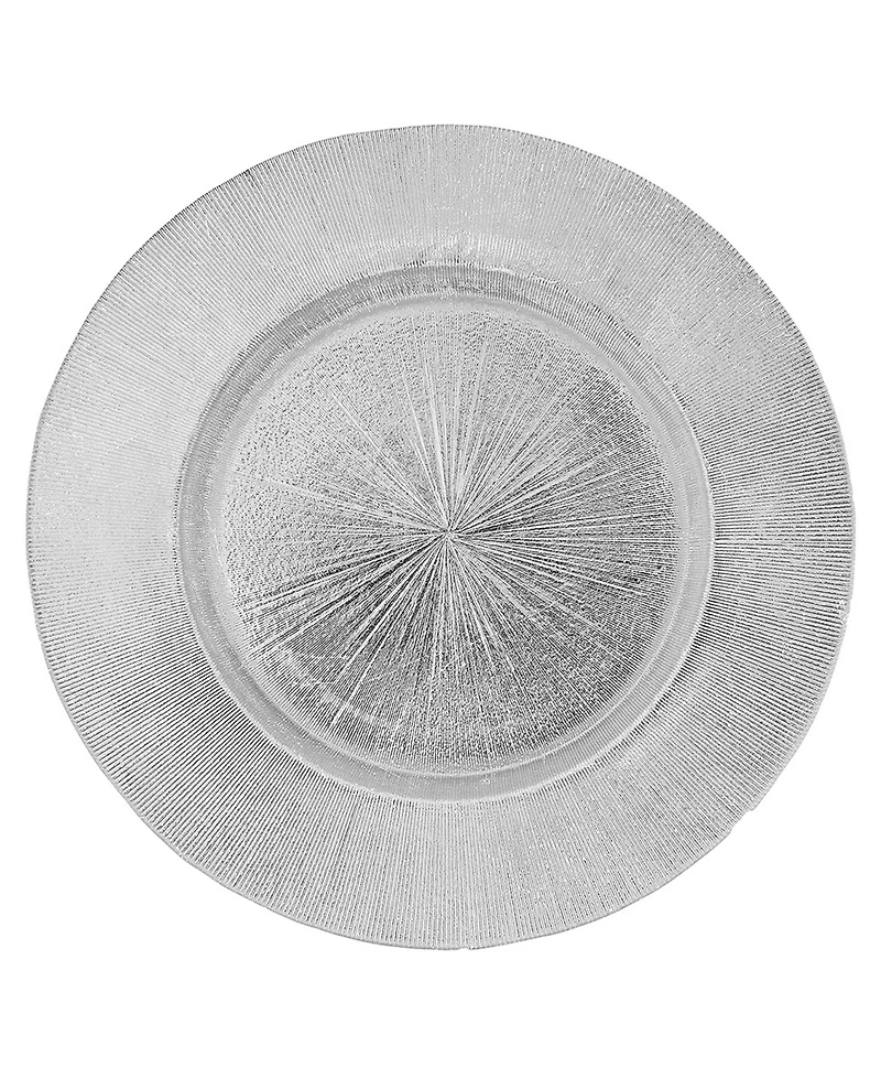 American Atelier Silver Antiqued Glass Charger Plates, Set of 4