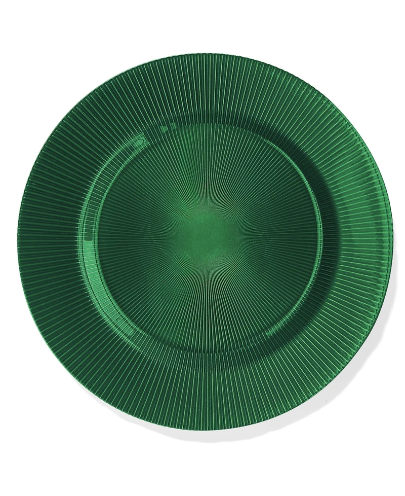 American Atelier Sunray Black Emerald Charger Plate 13", Set of 4