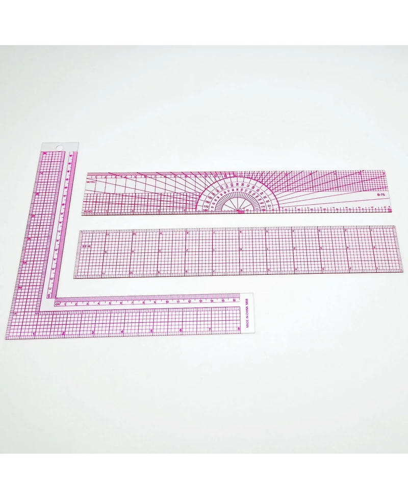 Gnuadz Fashion Clear Metric Sewing Ruler Set Pattern Rulers For Beginners Tailors Designers Quilting Embroidery Cross Crochet Knitting 9pcs